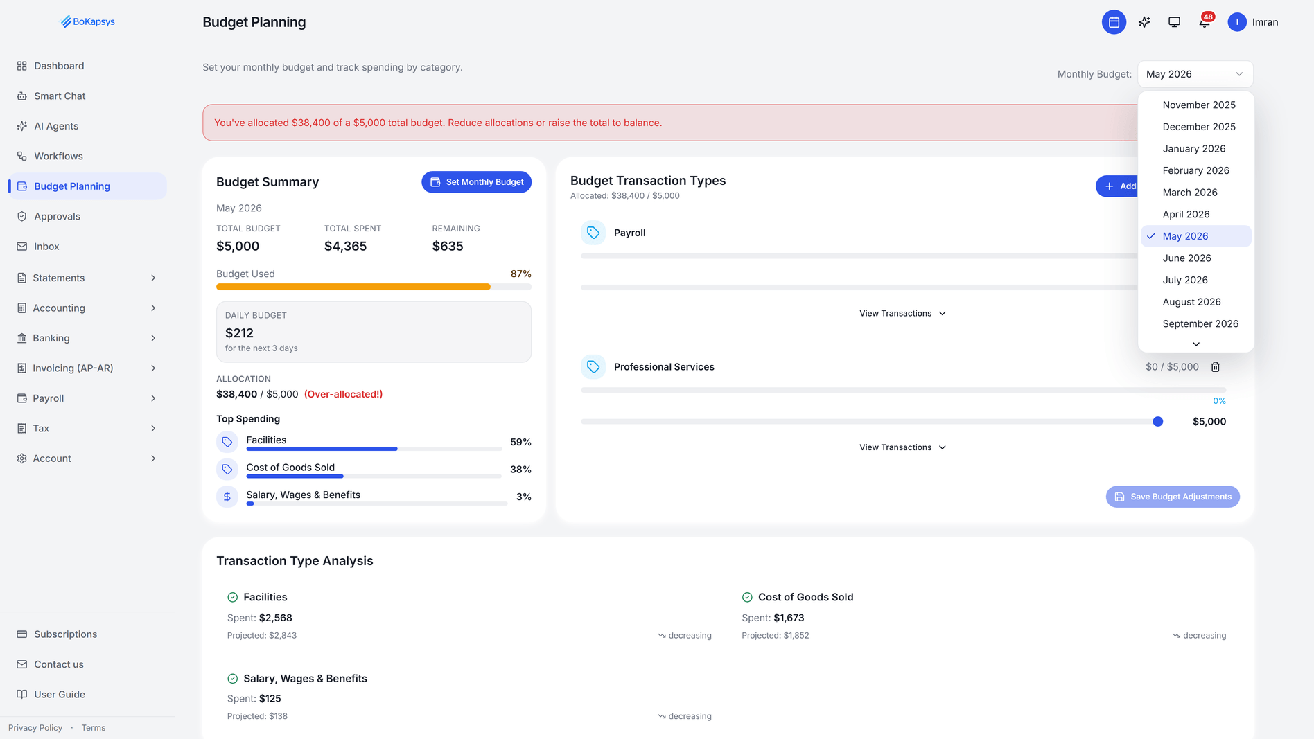 Smart Budget Management